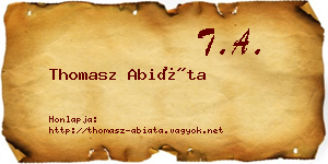 Thomasz Abiáta névjegykártya